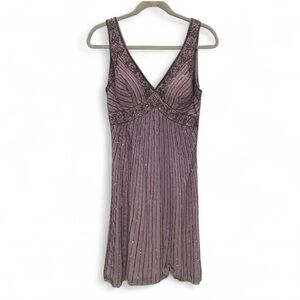 Patra Purple Beaded Sleeveless Mini Dress Size 8